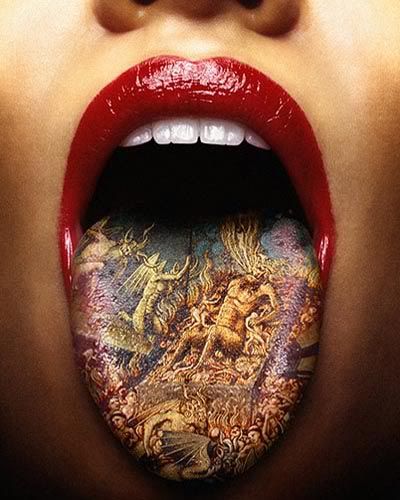 Tongue tattoo