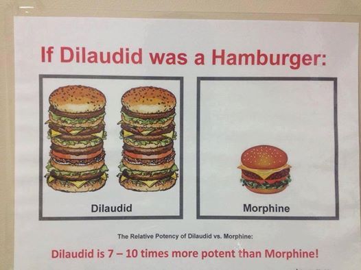 If Dilaudid was a burger morphine comparison photo