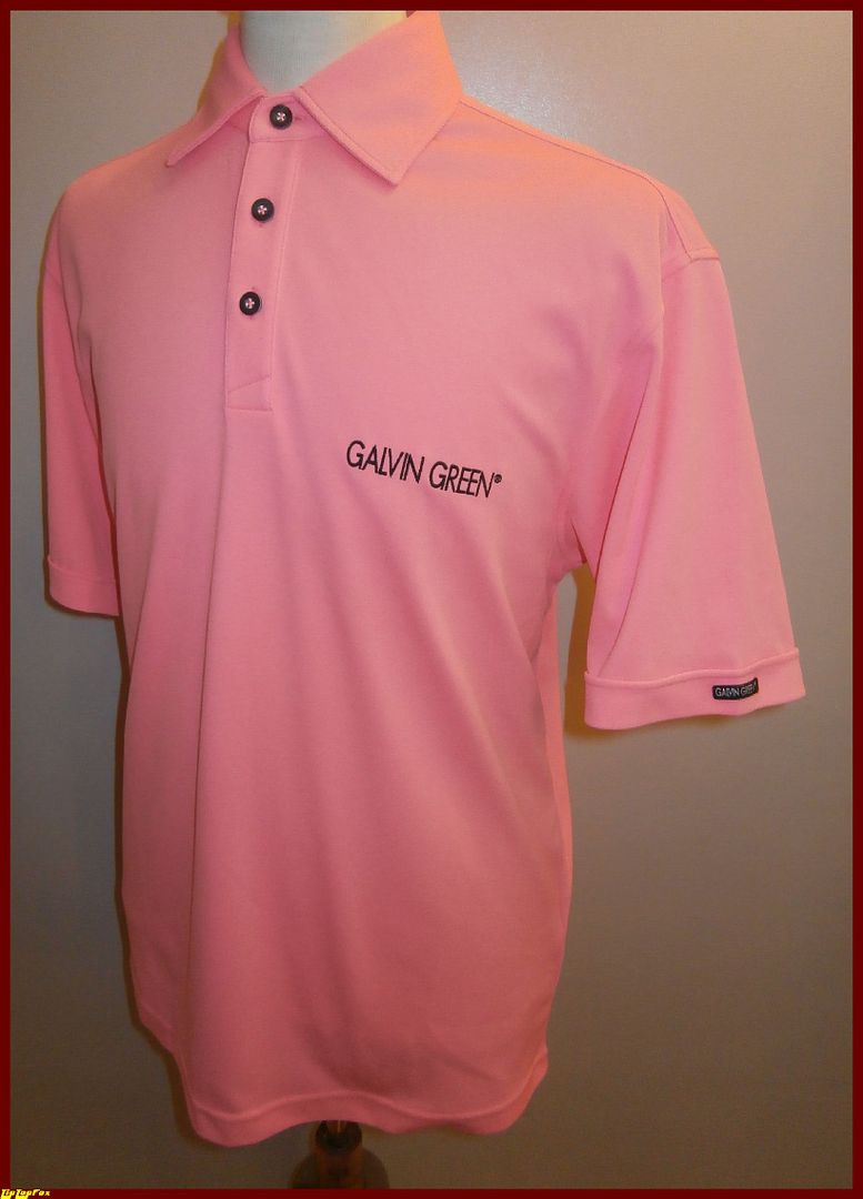GALVIN GREEN GOLF NEON PINK COOLMAX POLO SHIRT TOP SIZE LARGE MENS eBay