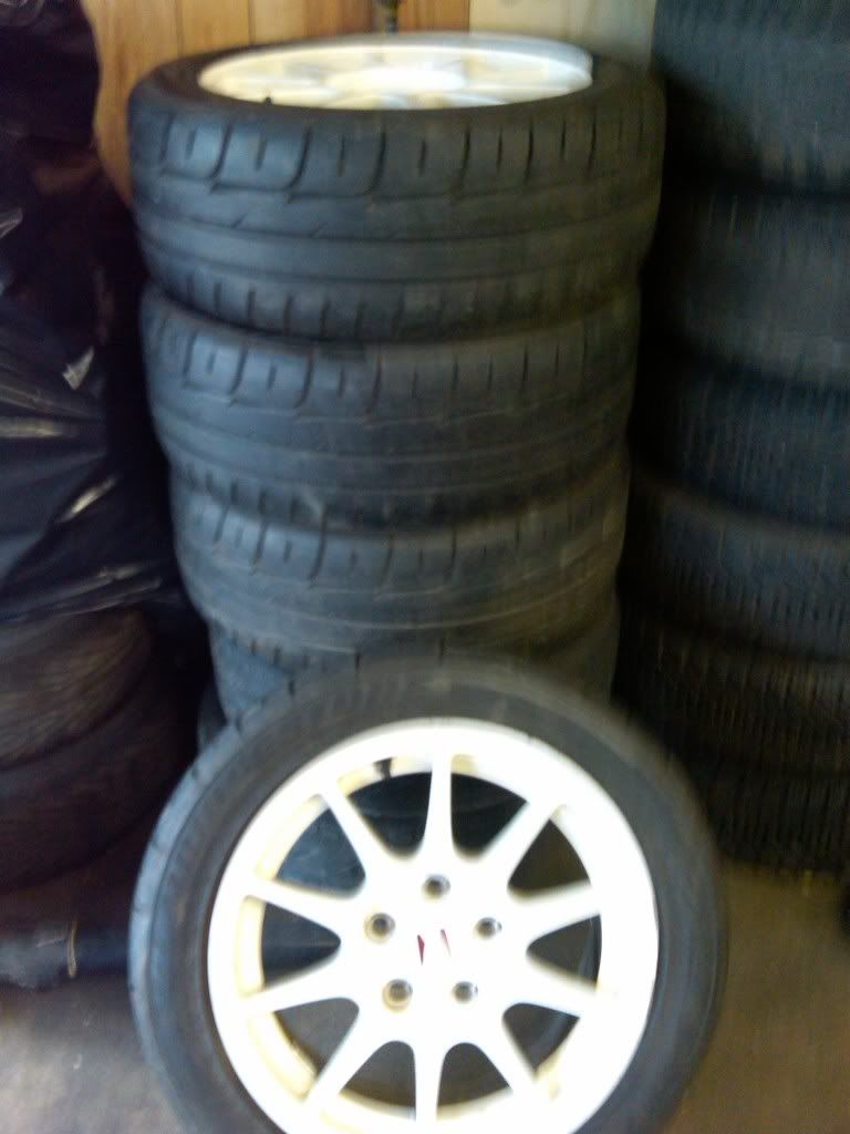 16 inch jdm itr spoke rims in championship white with Potenza re11 tires